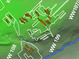 Geländemodell der Ortslage der Siedlungen WW 107 und 108